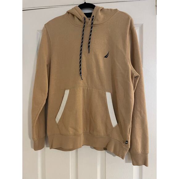 Nautica tan and white hoodie size small - Picture 1 of 8